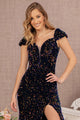 Elizabet K GL3148 Corset Back Sequined Evenig Gown - Dress
