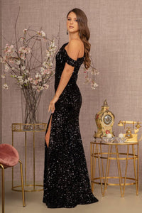 Elizabeth K GL3159 Asymmetrical One Shoulder Gown - Dress