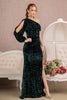 Elizabeth K GL3159 Asymmetrical One Shoulder Gown - GREEN / S - Dress