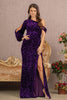 Elizabeth K GL3159 Asymmetrical One Shoulder Gown - PURPLE / S - Dress