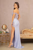 Elizabeth K GL3162 Off Shoulder Mermaid Dress w/ Sheer Slit - Dress