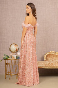 Elizabeth K GL3163 Off Shoulder Velvet Gown - Dress