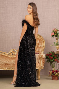 Elizabeth K GL3163 Off Shoulder Velvet Gown - Dress