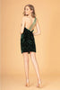 Elizabeth K GS3086 Velvet Bodycon Short Dress