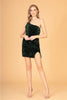 Elizabeth K GS3086 Velvet Bodycon Short Dress - GREEN / XS