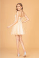 Elizabeth K GS3090 Short Dress with 3D Appliques