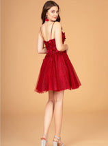 Elizabeth K GS3090 3D Floral Short Cocktail Dress