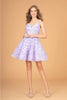 Elizabeth K GS3091 Embellished Short Dress - LILAC / XS