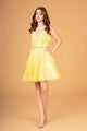 Elizabeth K GS3091 Embellished Short Dress - YELLOW / XS