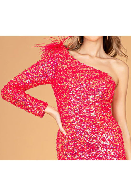 Eliabeth K GS3092 One Sleeve Short Dress