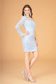 Eliabeth K GS3092 One Sleeve Short Dress - BABY BLUE / XS