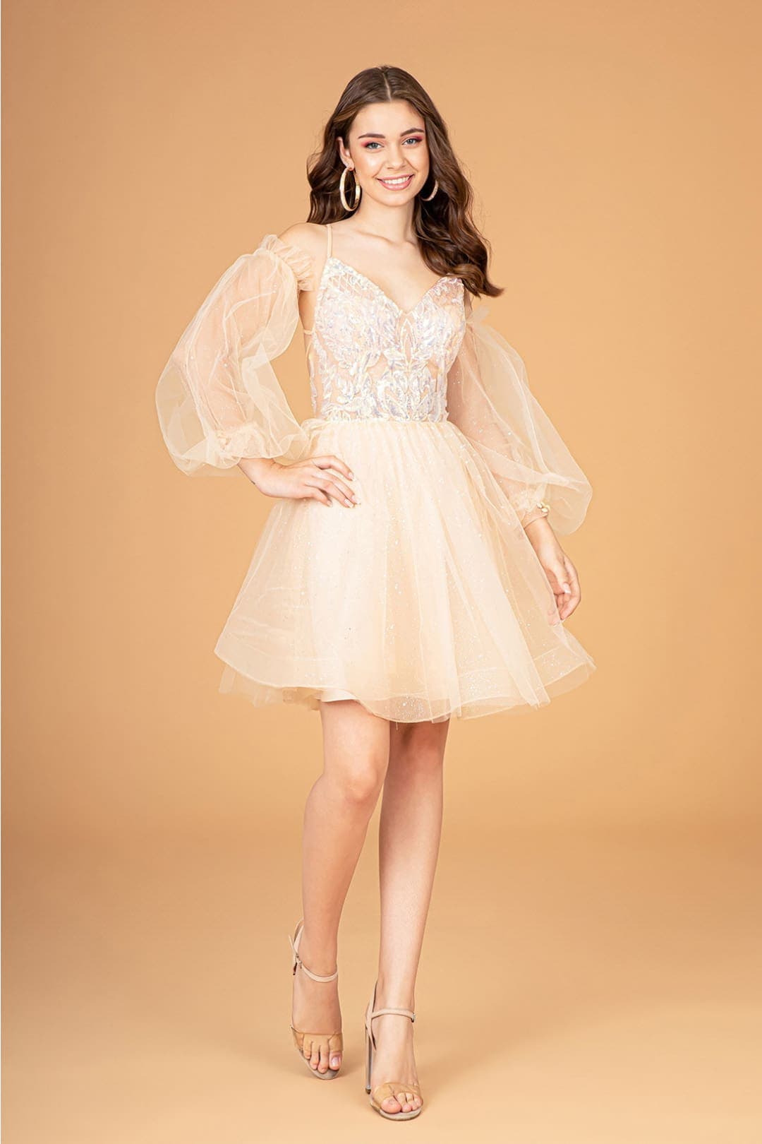 Prom Short Dress - LAS3095 - CHAMPAGNE / XS