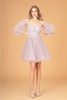 Prom Short Dress - LAS3095 - MAUVE / XS