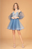Prom Short Dress - LAS3095 - SMOKY BLUE / XS