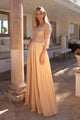 Chic 3/4 Sleeve A-line Gown with Embellishments | Nox Anabel MF101