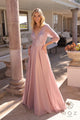 Elegante vestido evasé con mangas 3/4 y adornos | Nox Anabel MF101