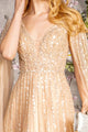 Embellished Cape Sleeve A-line Gown by GLS Gloria GL3494 - Long Formal Dresses