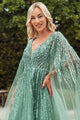 Embellished Cape Sleeve A-line Gown by GLS Gloria GL3494 - Long Formal Dresses