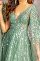 Embellished Cape Sleeve A-line Gown by GLS Gloria GL3494 - Long Formal Dresses