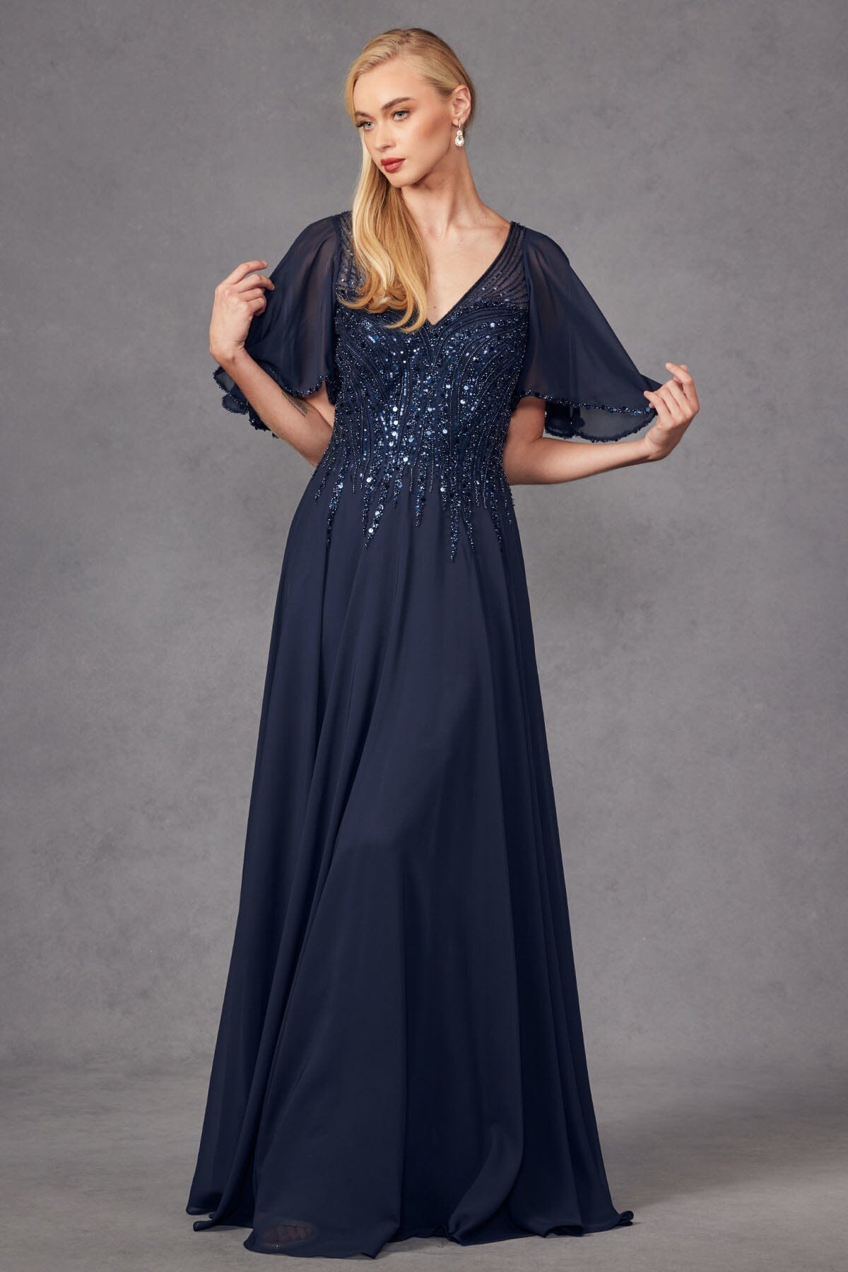 Juliet Navy Blue Long Formal Dresses
