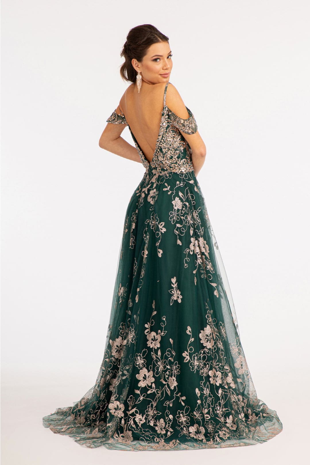 Embellished Cold Shoulder Gown by Elizabeth K GL3070 - Long Formal Dresses