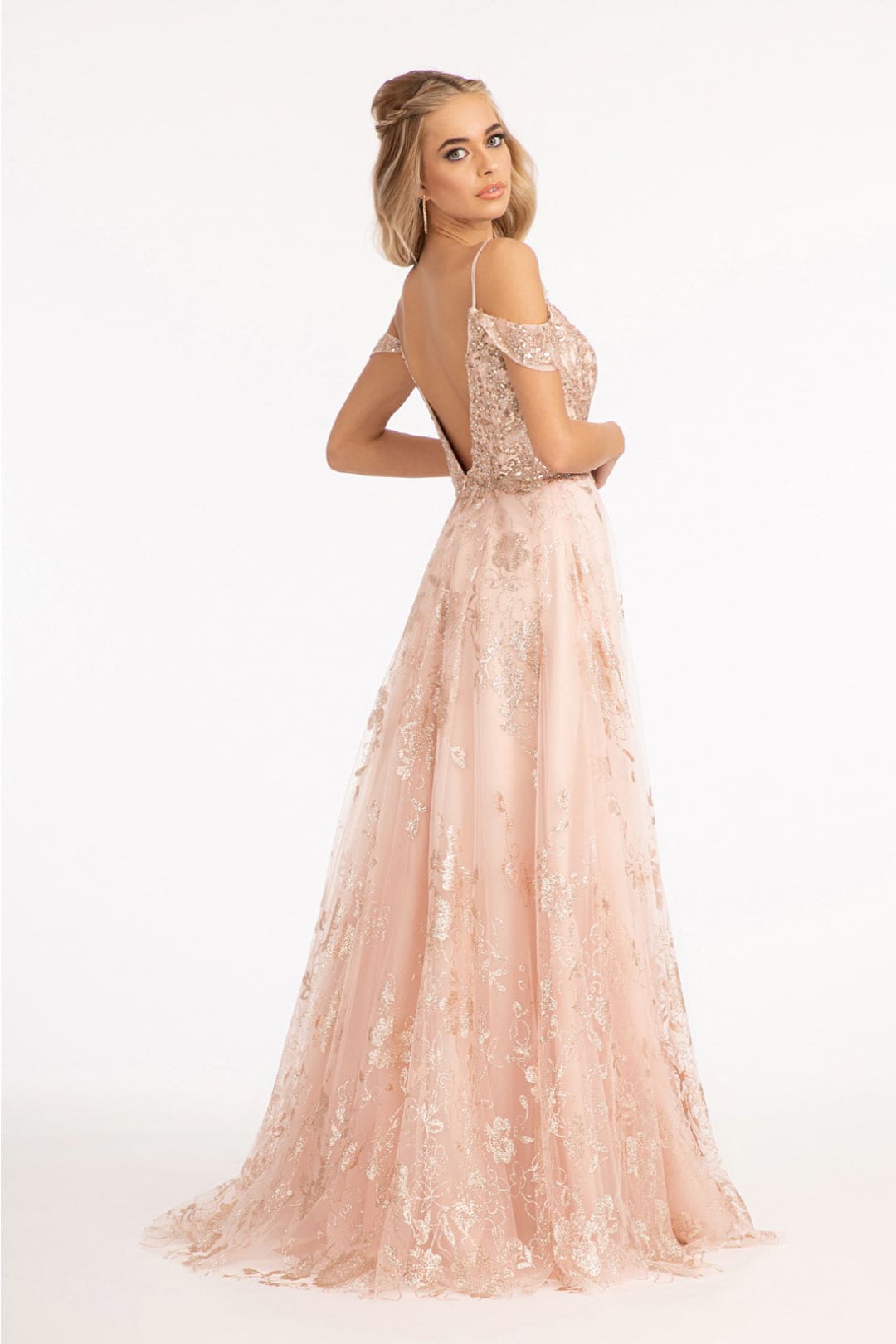 Embellished Cold Shoulder Gown by Elizabeth K GL3070 - Long Formal Dresses