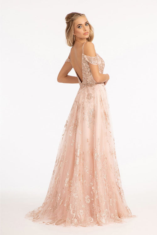 Embellished Cold Shoulder Gown by Elizabeth K GL3070 - Long Formal Dresses