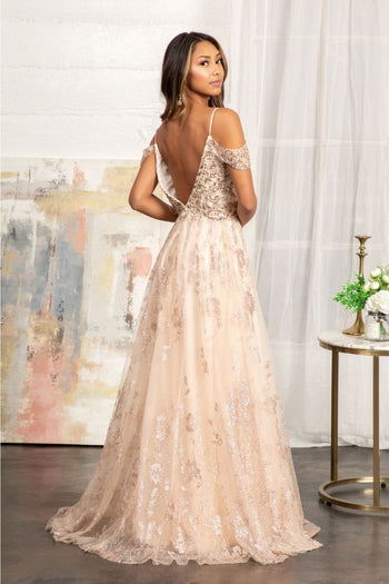 Embellished Cold Shoulder Gown by Elizabeth K GL3070 - Long Formal Dresses