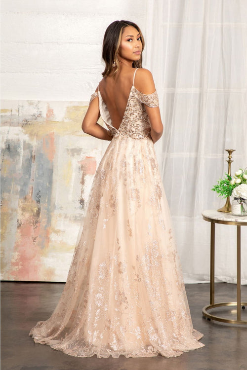 Embellished Cold Shoulder Gown by Elizabeth K GL3070 - Long Formal Dresses