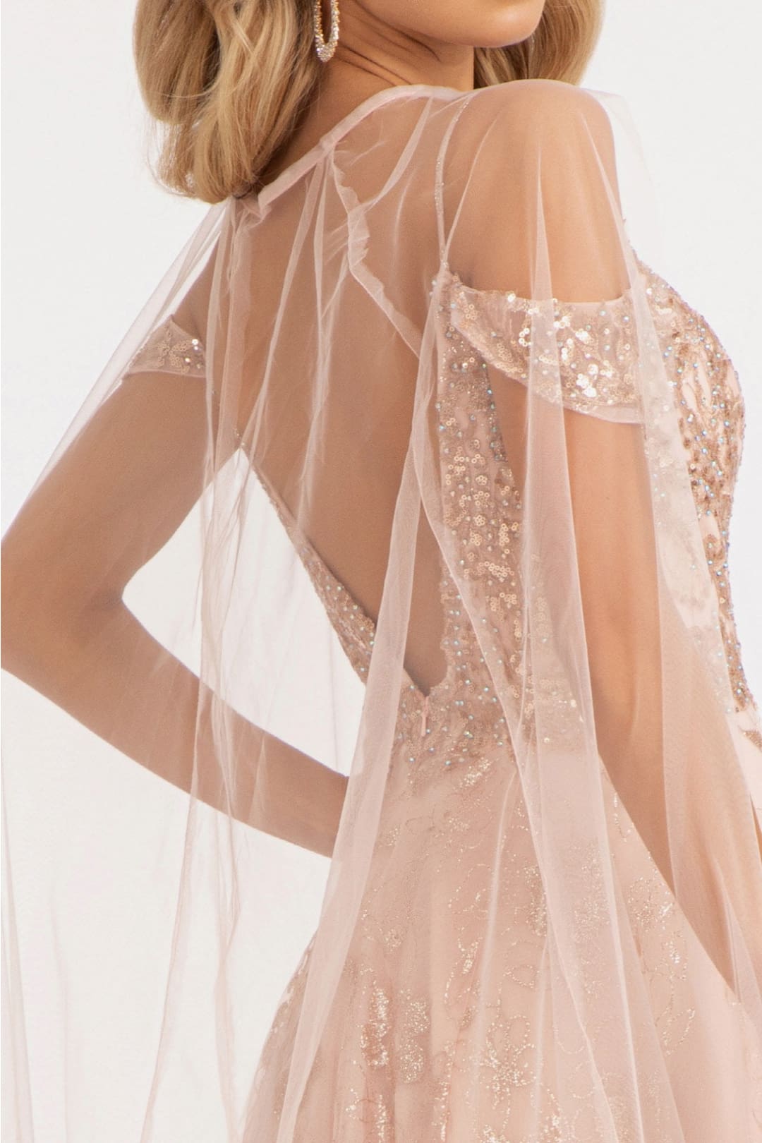 Embellished Cold Shoulder Gown by Elizabeth K GL3070 - Long Formal Dresses