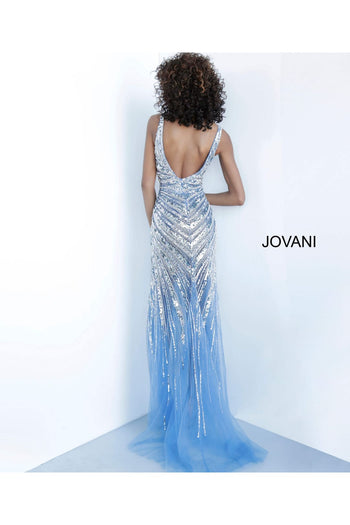 Embellished Fitted V-Neck Slit Gown by Jovani 3686 - Long Formal Dresses