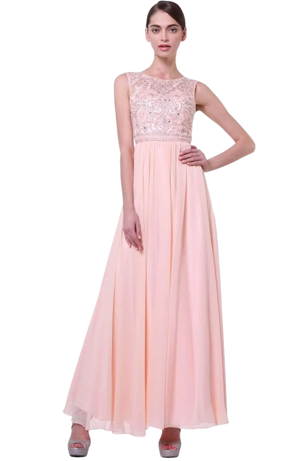 Embellished Jewel Neck A-Line Gown 2025 Elegant Evening Dress - Prom