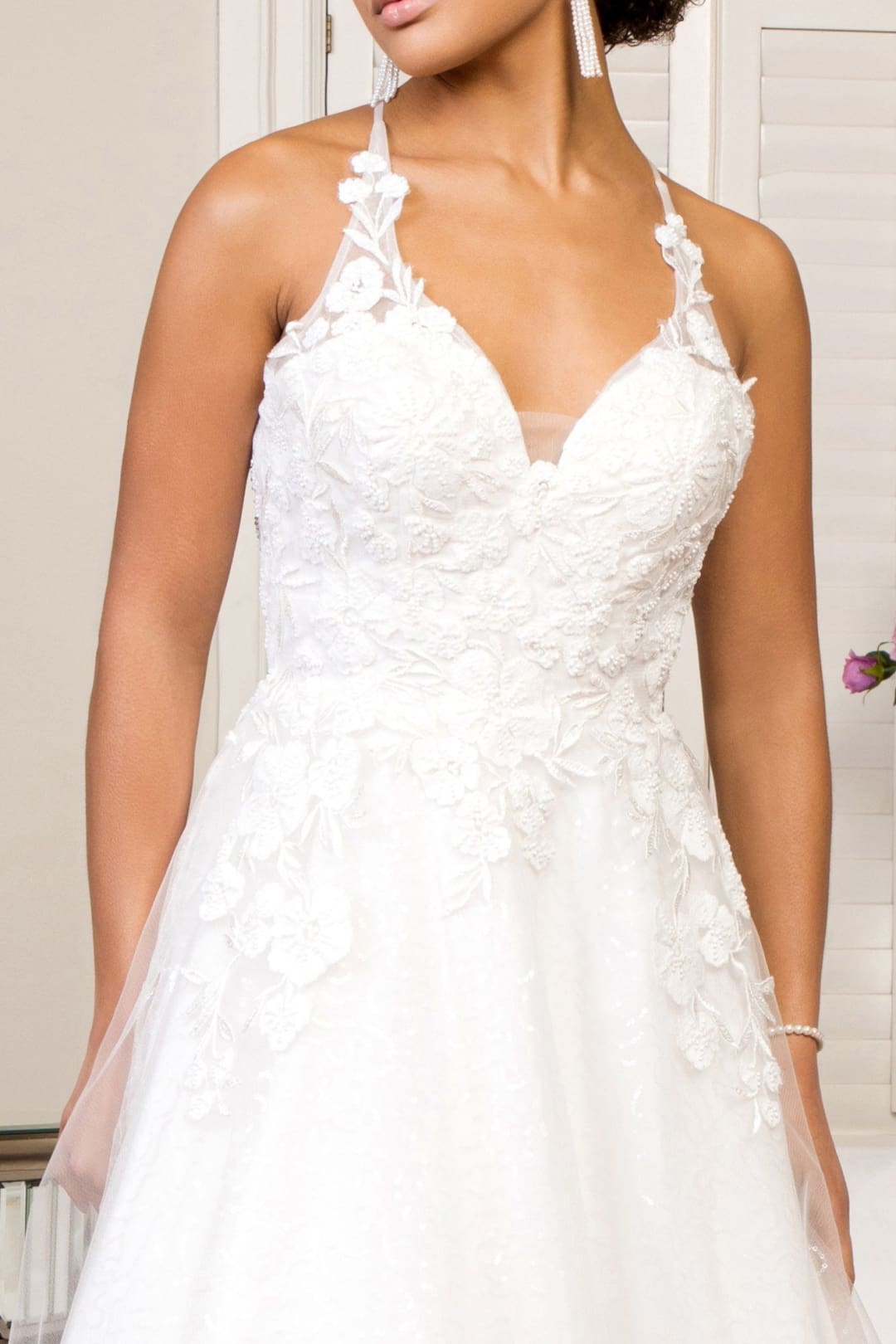 Embellished Lace Up Bridal Gown by Elizabeth K GL1916 - Wedding Dresses