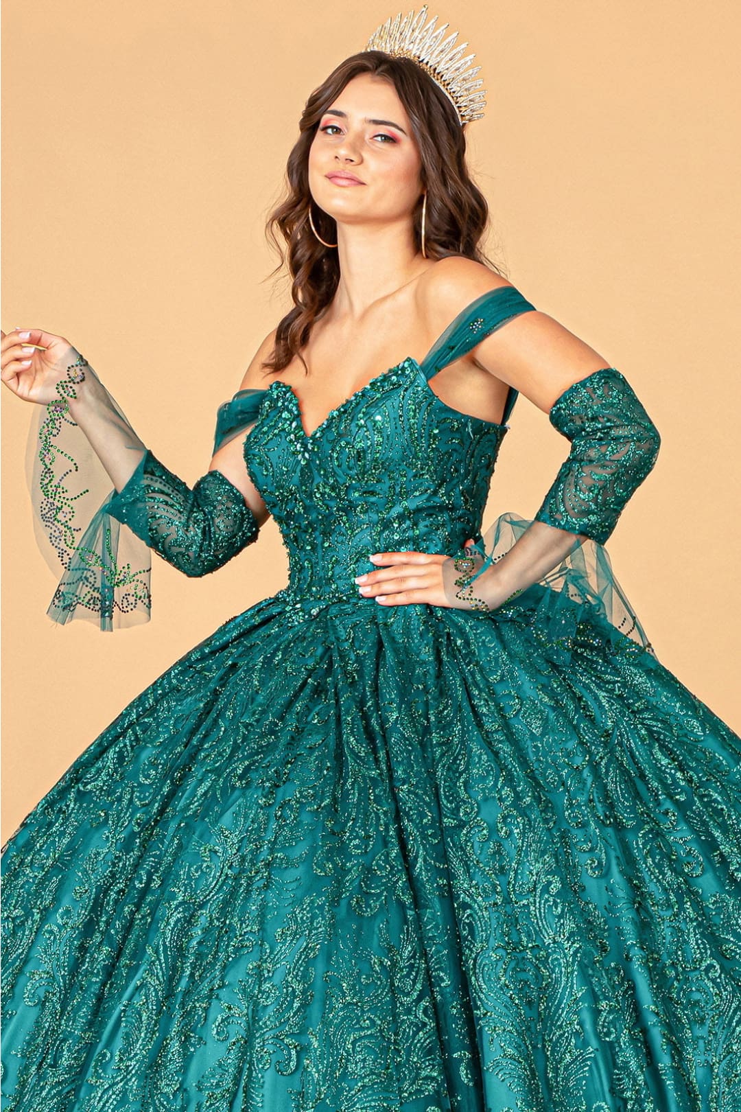 Embellished Off Shoulder Ball Gown by Elizabeth K GL3073 - Quinceanera Dresses
