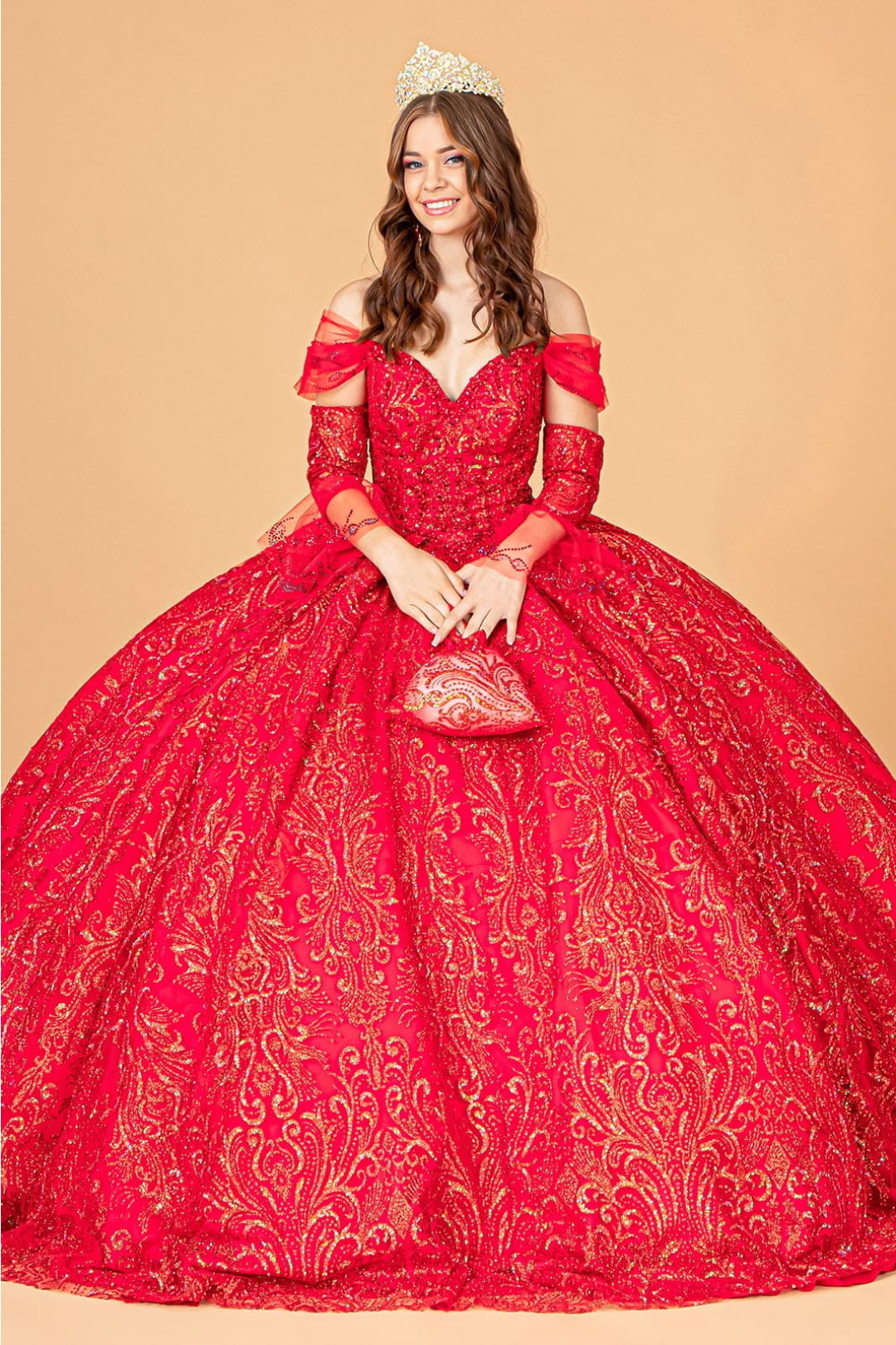 Elizabeth K GL3073 Ball Gown Formal Dress Shops Red / M Elizabeth K GL3073 Ball Gown Formal Dress Shops Red / M