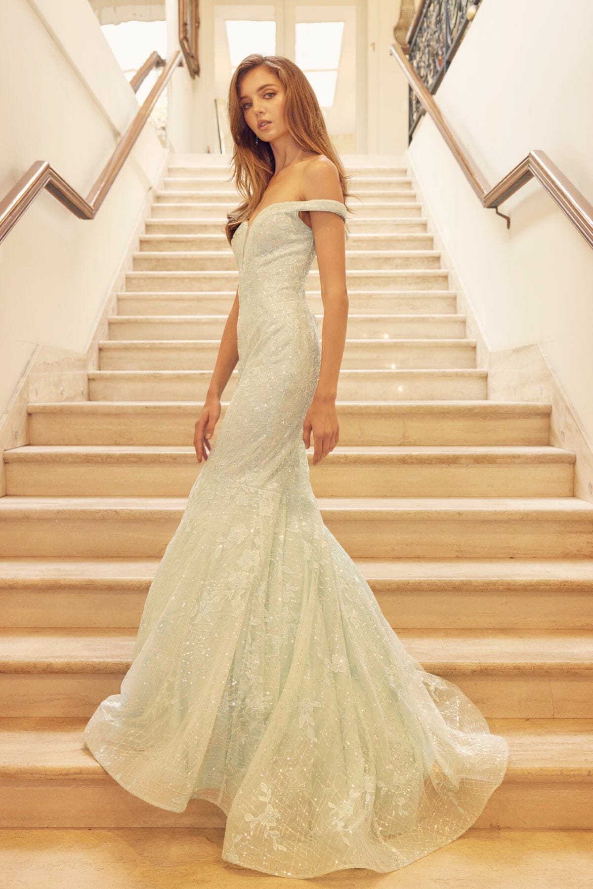 Juliet Mint Long Formal Dresses