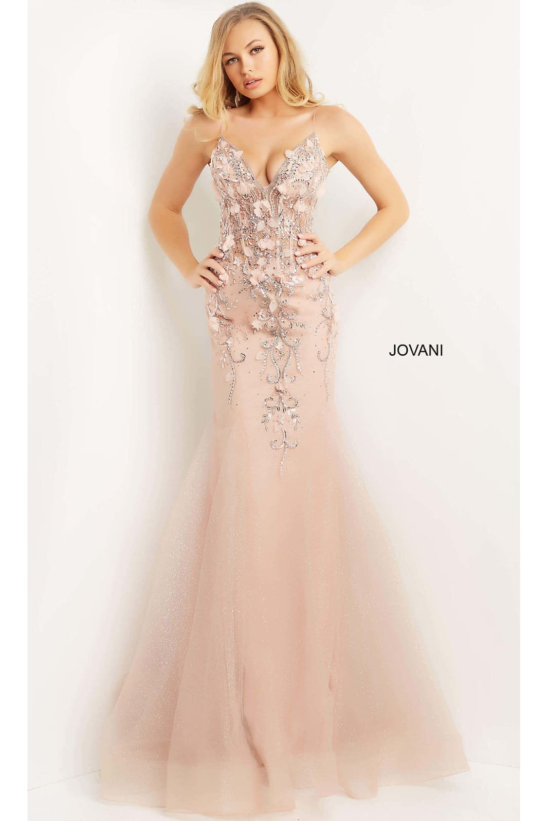 Jovani-Embellished Sheer-Corset Blush Jovani Prom Dress