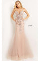 Jovani-Embellished Sheer-Corset Blush Jovani Prom Dress