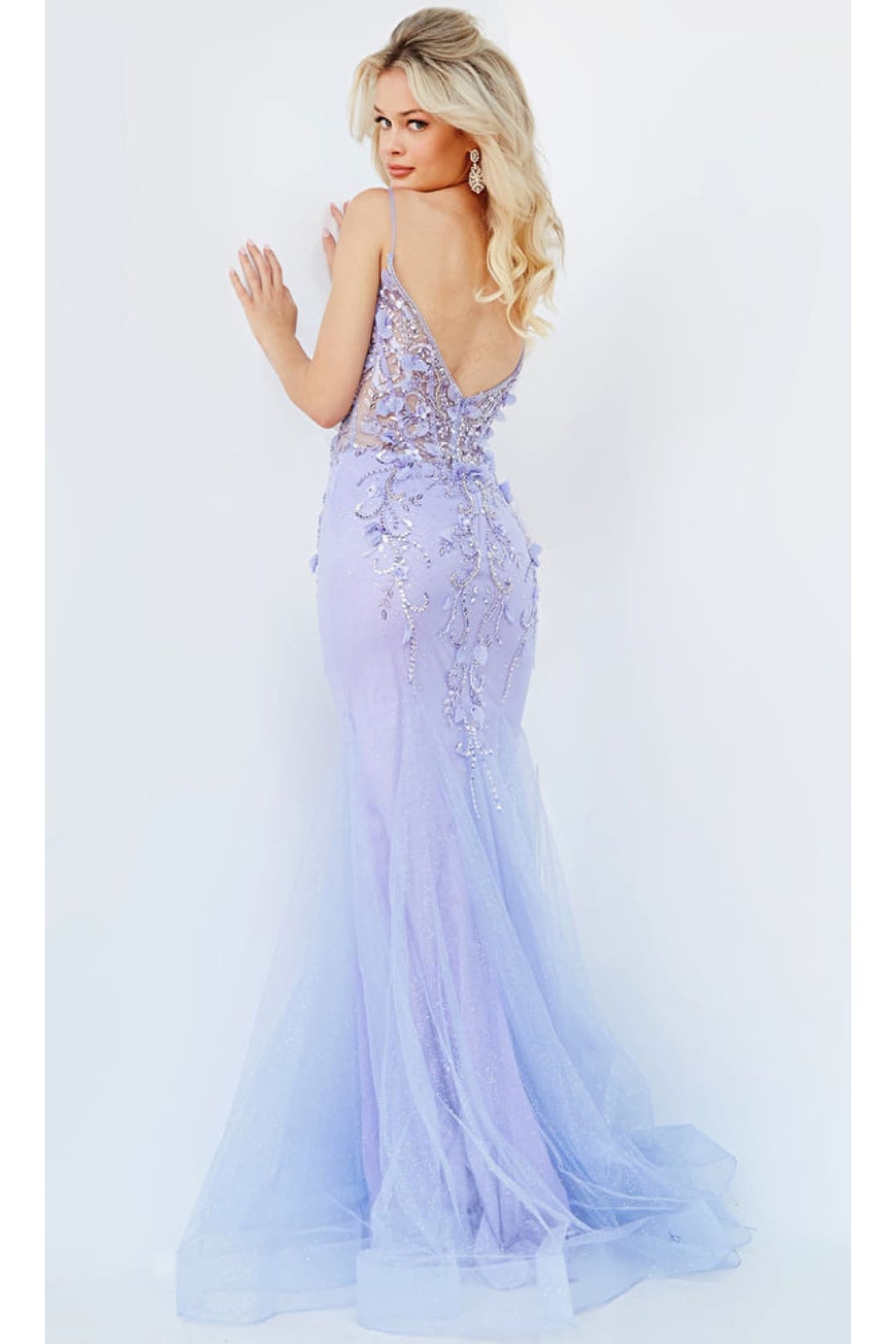 Embellished Sheer-Corset Blush Jovani Prom Dress - Apparel & Accessories > Clothing > Dresses