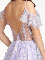 Embellished Short Cold Shoulder Dress by Elizabeth K GS1996