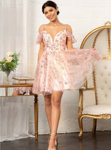 Embellished Short Cold Shoulder Dress by Elizabeth K GS1996