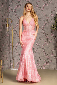 Embellished Sleeveless Mermaid Dress by GLS Gloria GL3201 - XS / Coral - Long Formal Dresses
