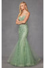 Embellished Sleeveless Mermaid Dress by Juliet JT2441S - Dress