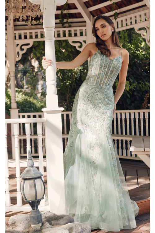 Embellished Sleeveless Mermaid Dress by Juliet JT2441S - Dress