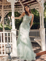 Embellished Sleeveless Mermaid Dress by Juliet JT2441S