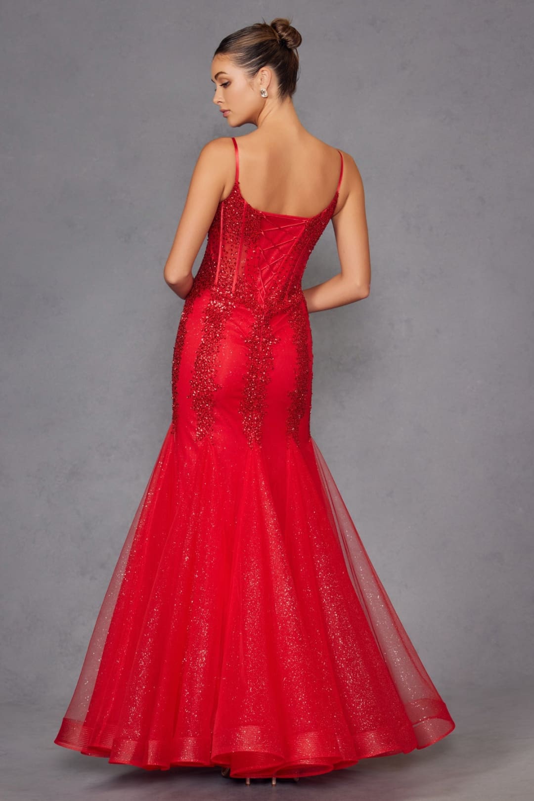 Embellished V-Neck Mermaid Dress by Juliet JT2883C - Long Formal Dresses