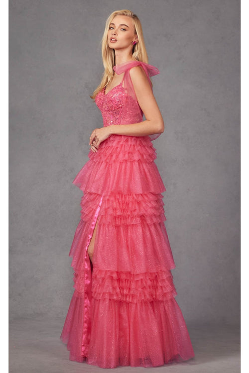 Embellished V-Neck Prom Gown by Juliet JT2465A - Dress
