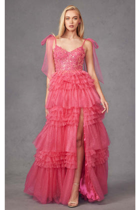 Embellished V-Neck Prom Gown by Juliet JT2465A