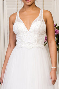 Embellished V-Neck Wedding Dress by Elizabeth K GL1901 - Wedding Dresses