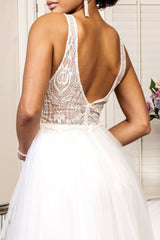 Embellished V-Neck Wedding Dress by Elizabeth K GL1901 - Wedding Dresses